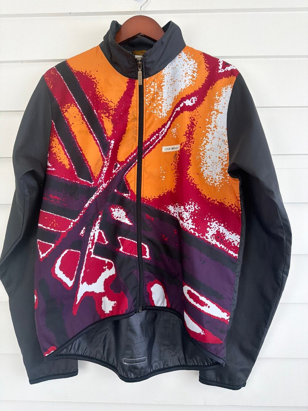 Vintage 90s Louis Garneau Cycling Jacket Mens M Abstract Windbreaker Canada